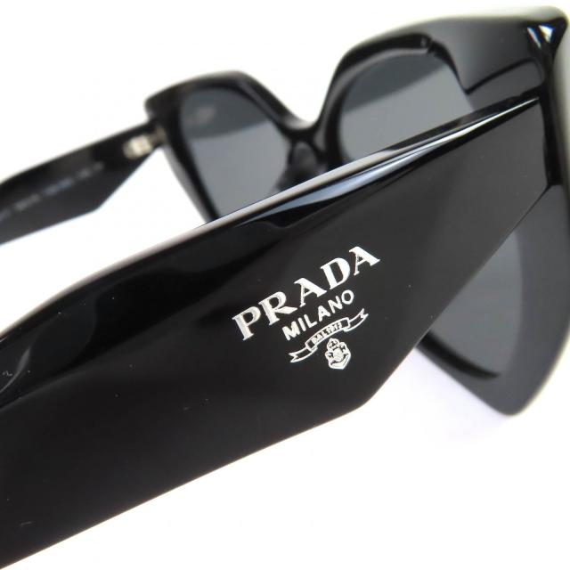 極美品△PRADA プラダ SPR 19Z-F ロゴ アジアンフィット サングラス アイウェア ブラック 56□16 145 ケース付き イタリア製 レディース_7