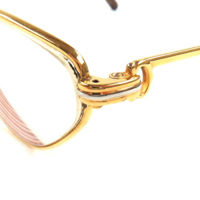 人気▼Cartier カルティエ トリニティ ロゴ金具付き メガネ 眼鏡 アイウェア ゴールド ボルドー 54□15 135 度入り フランス製 メンズ