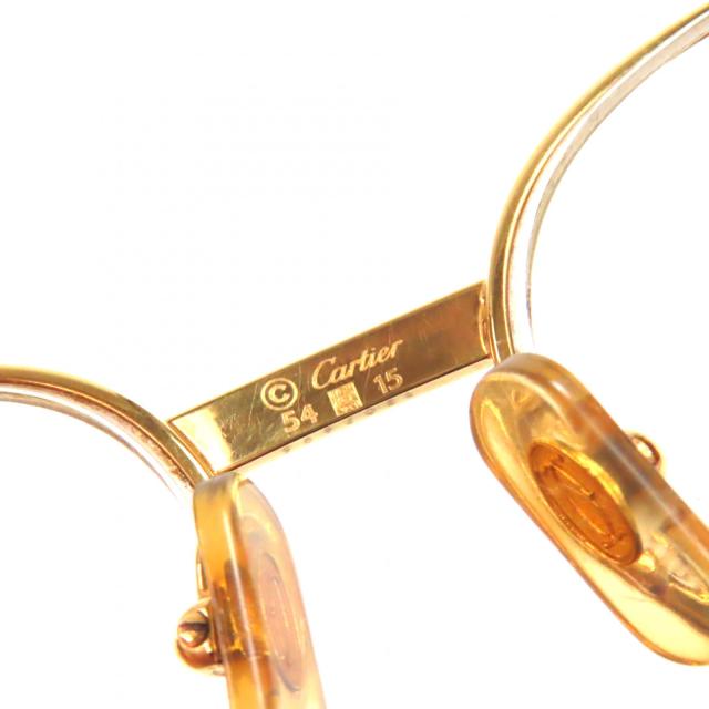 人気▼Cartier カルティエ トリニティ ロゴ金具付き メガネ 眼鏡 アイウェア ゴールド ボルドー 54□15 135 度入り フランス製 メンズ