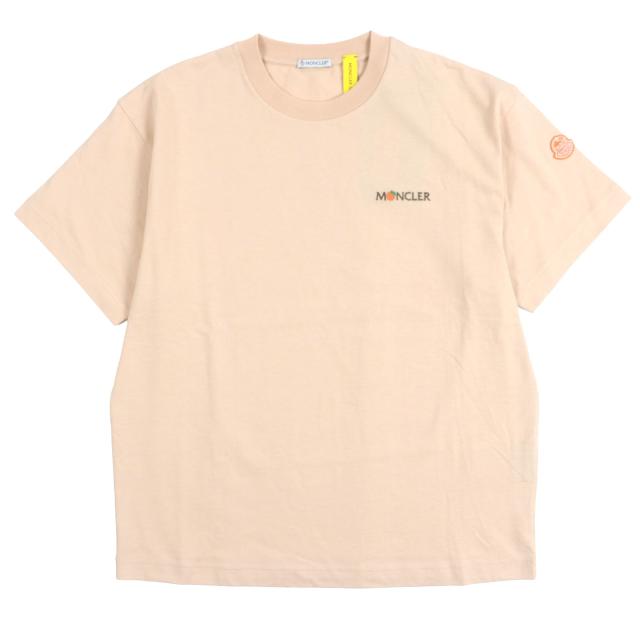 未使用品▼モンクレール ジーニアス 5 ギルガファーム 25SS クルーネック ロゴ刺繍 ワッペン付き 半袖Ｔシャツ オレンジ M 正規品 メンズ