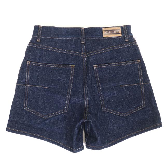 極美品△Christian Dior クリスチャンディオール 25SS 512P44A3426 裏地オブリーク ロゴワッペン デニム ショートパンツ 36 正規品 伊製_1