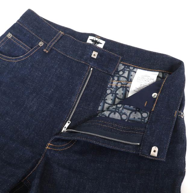 極美品△Christian Dior クリスチャンディオール 25SS 512P44A3426 裏地オブリーク ロゴワッペン デニム ショートパンツ 36 正規品 伊製_3