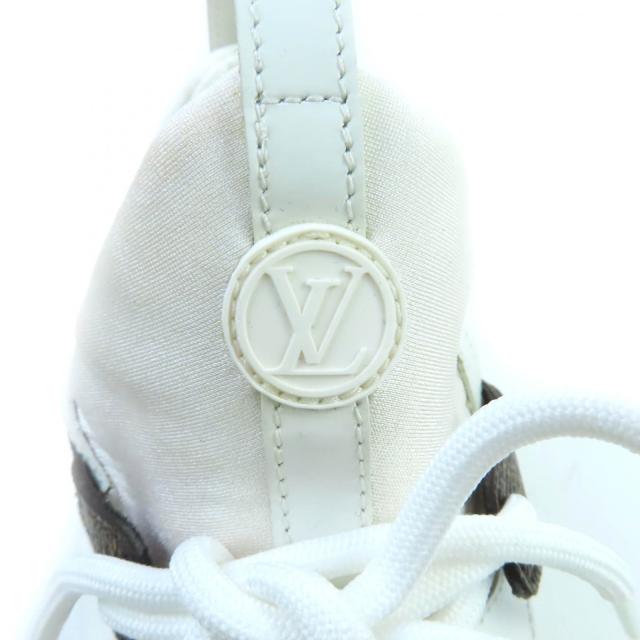 美品★LOUIS VUITTON ルイヴィトン アフターゲームライン モノグラムレザー ファブリック レースアップ スニーカー 白 茶色 35.5 伊製_7