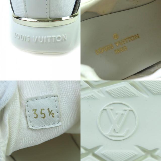 美品★LOUIS VUITTON ルイヴィトン アフターゲームライン モノグラムレザー ファブリック レースアップ スニーカー 白 茶色 35.5 伊製_8