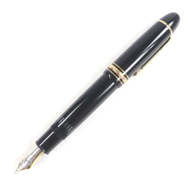 美品□MONTBLANC モンブラン マイスターシュテュック 149 ペン先18K Fニブ キャップ式 万年筆 ブラック ゴールド 西ドイツ製 メンズ