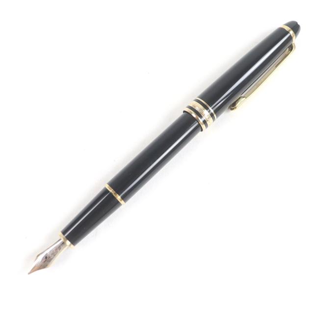 美品□MONTBLANC モンブラン マイスターシュテュック クラシック ペン先14K Mニブ キャップ式 万年筆 ブラック ゴールド ドイツ製 メンズ