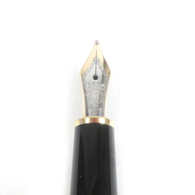 美品□MONTBLANC モンブラン マイスターシュテュック クラシック ペン先14K Mニブ キャップ式 万年筆 ブラック ゴールド ドイツ製 メンズ_3