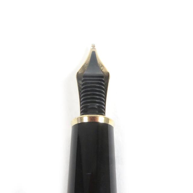 美品□MONTBLANC モンブラン マイスターシュテュック クラシック ペン先14K Mニブ キャップ式 万年筆 ブラック ゴールド ドイツ製 メンズ_4