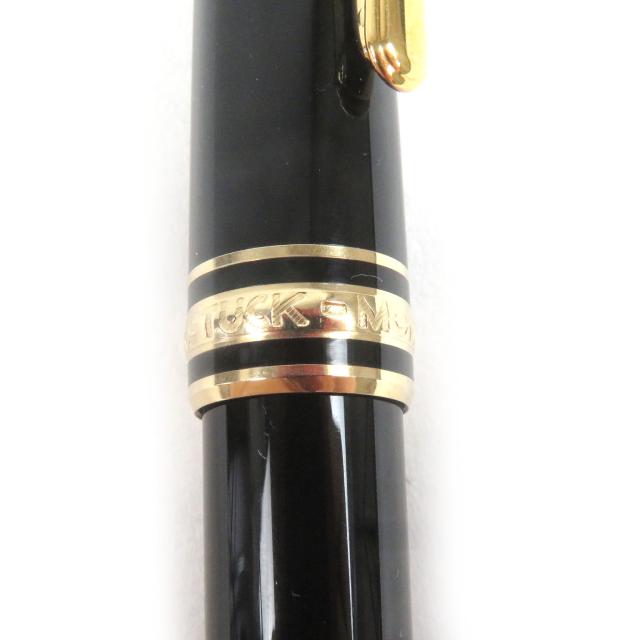 美品□MONTBLANC モンブラン マイスターシュテュック クラシック ペン先14K Mニブ キャップ式 万年筆 ブラック ゴールド ドイツ製 メンズ_8