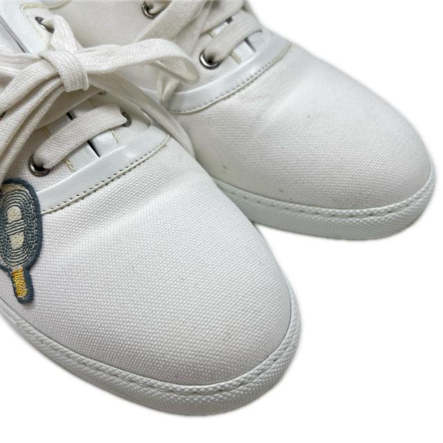 美品▲HERMES エルメス 241180Z イノサン キャンバス ロゴ刺繍 パッチ アップリケ ローカットスニーカー ホワイト 37 伊製 レディース_3