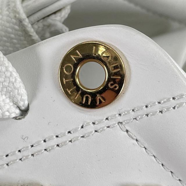 美品▲LOUIS VUITTON ルイヴィトン タイムアウトライン LV ラインストーン装飾 レザー スニーカー ホワイト 36 イタリア製 レディース_7