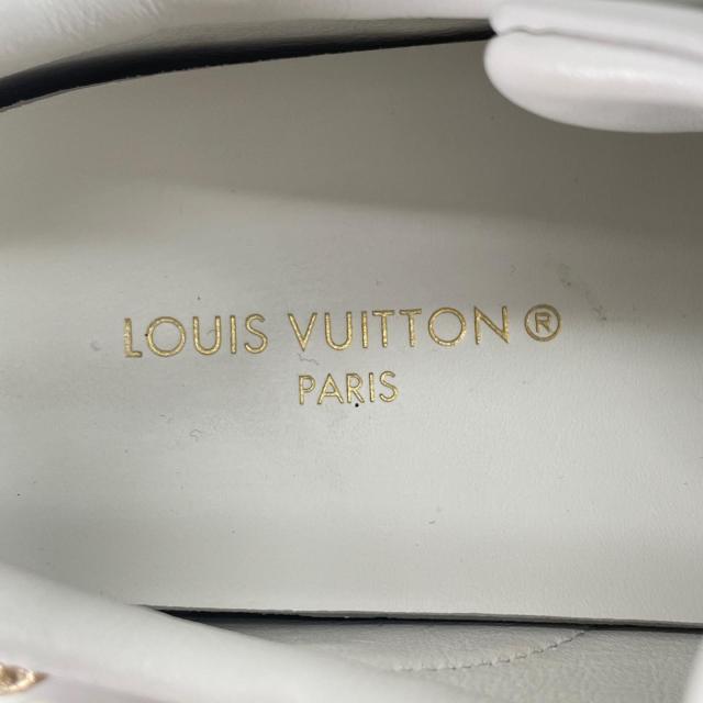 美品▲LOUIS VUITTON ルイヴィトン タイムアウトライン LV ラインストーン装飾 レザー スニーカー ホワイト 36 イタリア製 レディース_8
