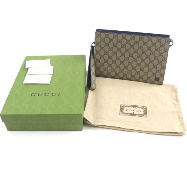 未使用品▽GUCCI グッチ 768255 GGスプリームキャンバス レザー GG金具