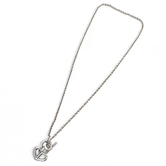 HERMES エルメス シェーヌダンクル ハート ネックレス 正規品 美品 エルメス ネックレス シェーヌダンクル アミュレット・ハート SV925