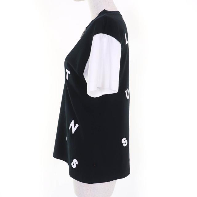 美品★LOUIS VUITTON ルイヴィトン FFTS02JG2 コットン100％ エンブロイダリーロゴ クルーネック 半袖Ｔシャツ ブラック ホワイト S_1