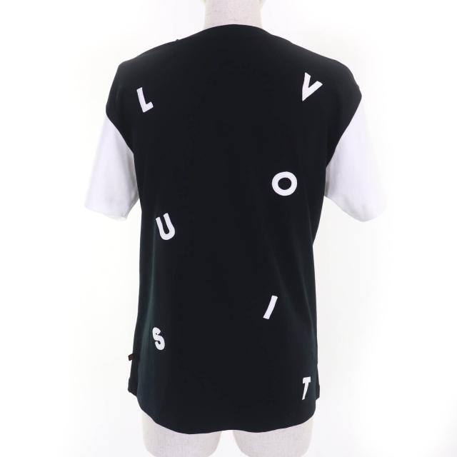美品★LOUIS VUITTON ルイヴィトン FFTS02JG2 コットン100％ エンブロイダリーロゴ クルーネック 半袖Ｔシャツ ブラック ホワイト S_2