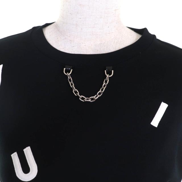 美品★LOUIS VUITTON ルイヴィトン FFTS02JG2 コットン100％ エンブロイダリーロゴ クルーネック 半袖Ｔシャツ ブラック ホワイト S_3