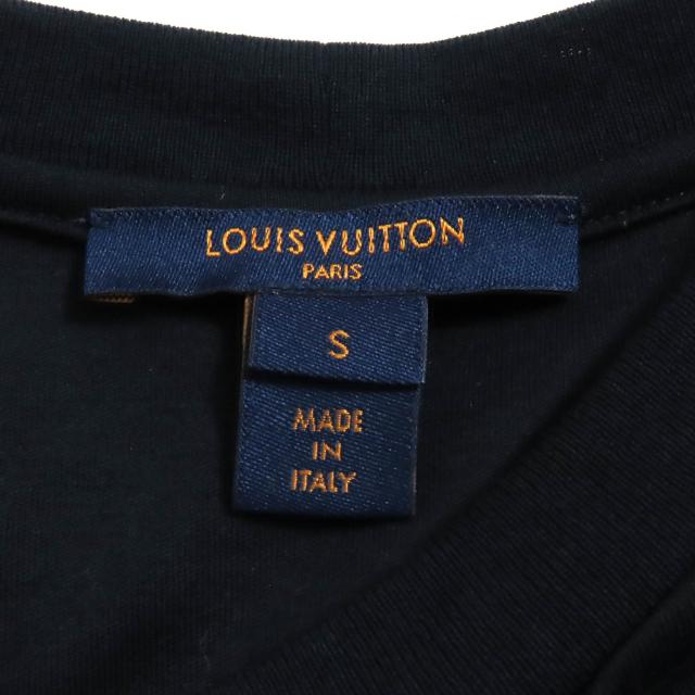 美品★LOUIS VUITTON ルイヴィトン FFTS02JG2 コットン100％ エンブロイダリーロゴ クルーネック 半袖Ｔシャツ ブラック ホワイト S_6