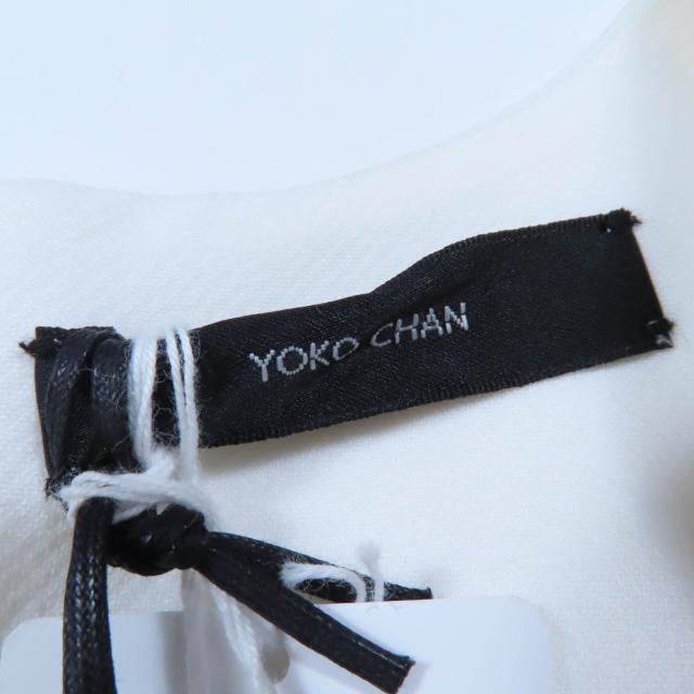 未使用品☆YOKO CHAN ヨーコチャン 2023年製 YCB-223-373 フェイクパール付 ノースリーブ チュニック ホワイト 38 正規品 レディース