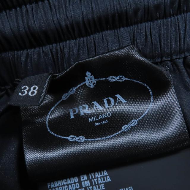 極美品☆PRADA プラダ 2021年製 P218G シルク100％ トライアングルロゴ