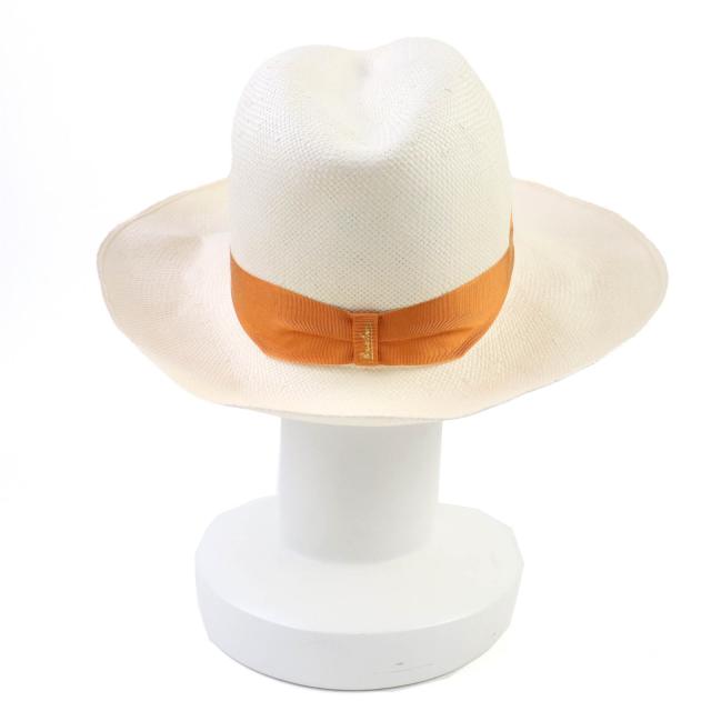 ボルサリーノ Borsalino ペーパーハット 57cm 白 ナチュラルサイズL
