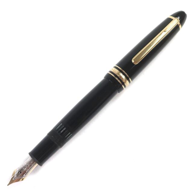 良品▼MONTBLANC モンブラン マイスターシュテュック ル・グラン ペン先14K Fニブ ホワイトスター 万年筆 ブラック ゴールド ドイツ製
