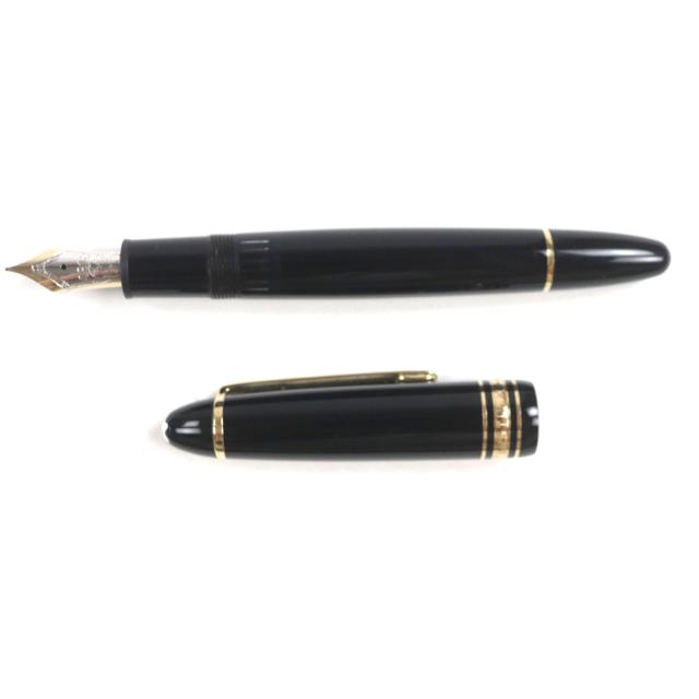 良品▼MONTBLANC モンブラン マイスターシュテュック ル・グラン ペン先14K Fニブ ホワイトスター 万年筆 ブラック ゴールド ドイツ製_2