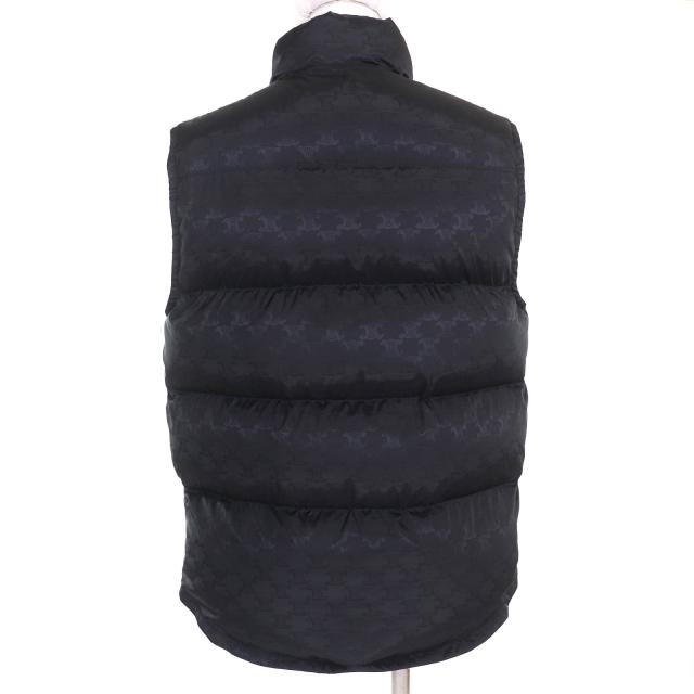 極美品△CELINE セリーヌ 2W987795W トリオンフワッペン キルティング モノグラム パディングベスト ブラック 36 伊製 正規品 レディース_2