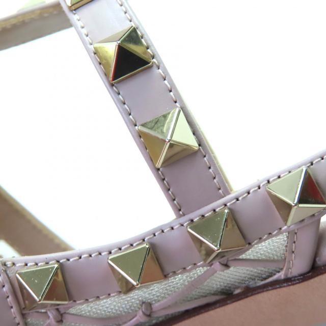 未使用品△VALENTINO ヴァレンティノ VW0S0393 ロックスタッズ アンクルストラップ ポインテッドトゥ レザー ヒール サンダル 36.5 箱付_8