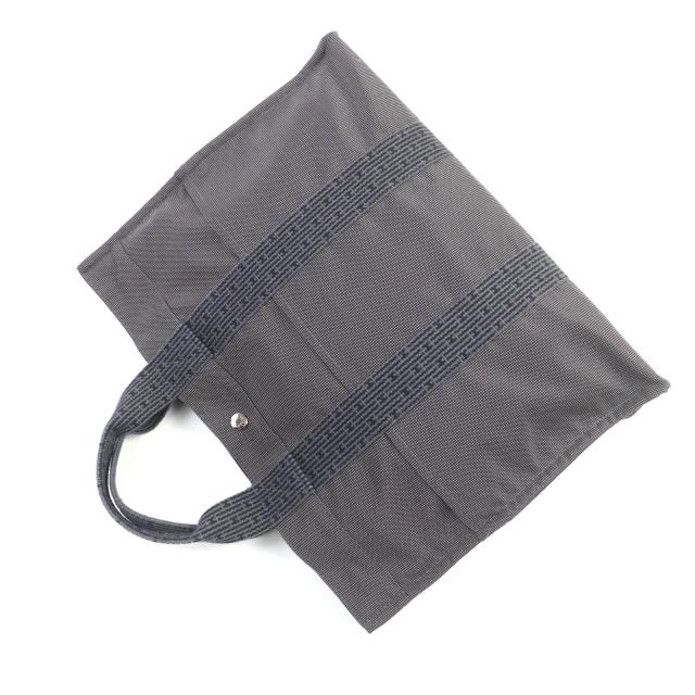 極美品★HERMES エルメス エールライン MM シルバー金具 セリエボタン キャンバス トートバッグ グレー フランス製 レディース_6