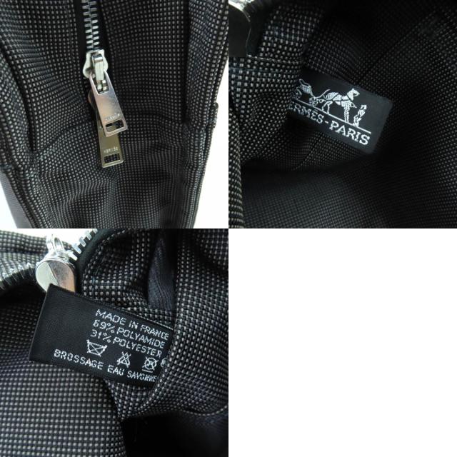 極美品★HERMES エルメス エールライン MM シルバー金具 セリエボタン キャンバス トートバッグ グレー フランス製 レディース_9