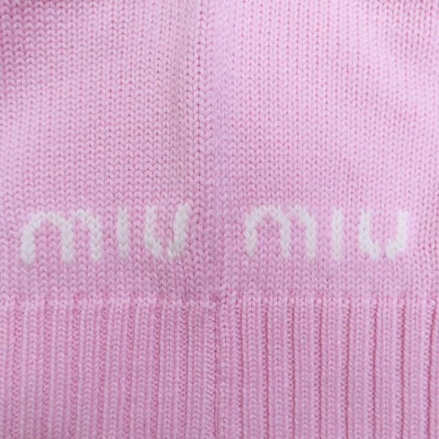 美品◇MIUMIU ミュウミュウ MML188 ウール100% ユニコーン クロップド 長袖 ニット セーター ピンク 36 イタリア製 正規品 レディース
