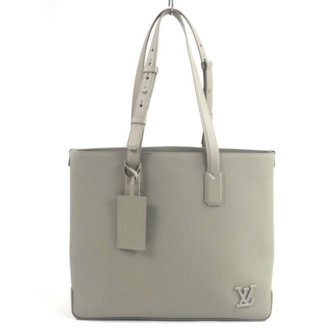 極美品▼LOUIS VUITTON ルイヴィトン M22506 ファストライン LVアエログラム カーフレザー セージ LVロゴ トートバッグ 仏製 メンズ