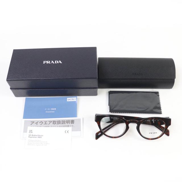 極美品☆PRADA プラダ VPRA11-D ロゴ入り メガネ 眼鏡 アイウェア
