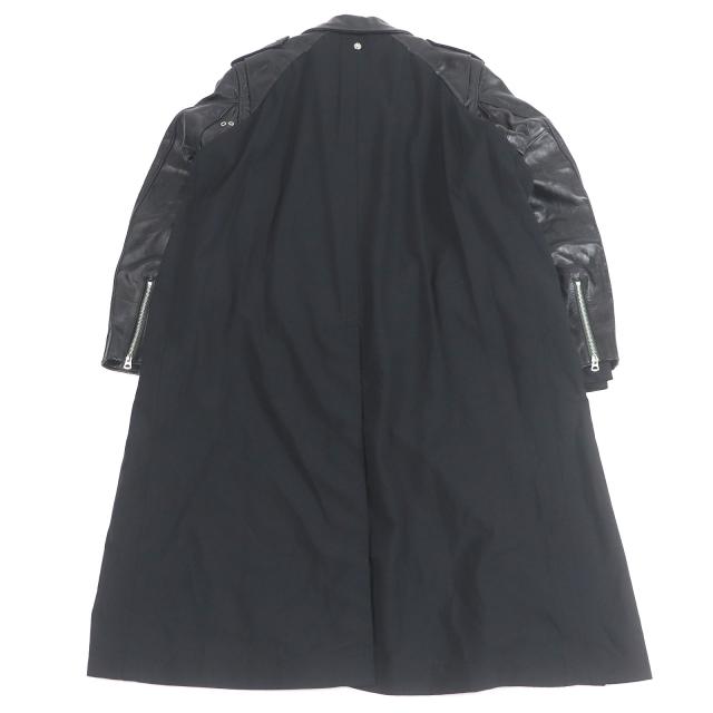 未使用品□Sacai Schott サカイ ショット 22AW 22-02874M Leather Suiting Coat ライダース ドッキングデザイン コート 黒 1 正規品
