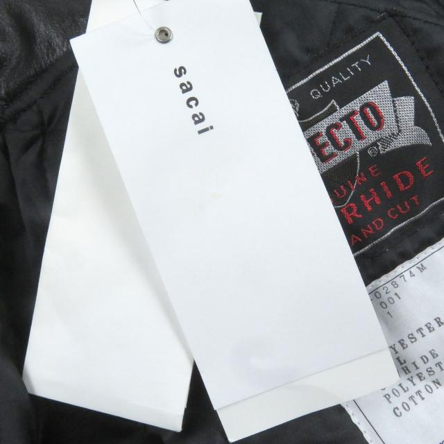 未使用品□Sacai Schott サカイ ショット 22AW 22-02874M Leather Suiting Coat ライダース ドッキングデザイン コート 黒 1 正規品