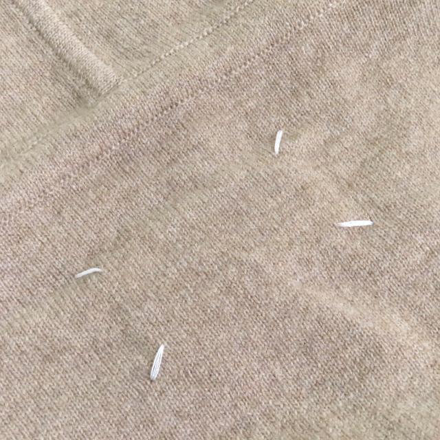 極美品△Maison Margiela メゾンマルジェラ 24SS S51GU0132 ウール カシミヤ混 ニットプルオーバー パーカー ベージュ S 正規品