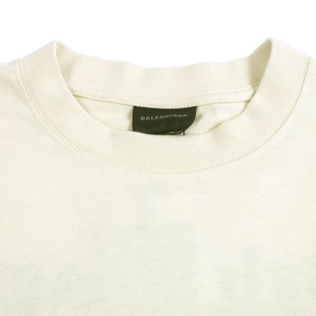 未使用品▼BALENCIAGA バレンシアガ 22AW 641655 ロゴ刺繍 オーバーサイズ ショートスリーブ 半袖Ｔシャツ クリーム XXS 正規品 メンズ_1