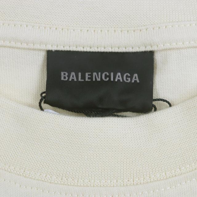 未使用品▼BALENCIAGA バレンシアガ 22AW 641655 ロゴ刺繍 オーバーサイズ ショートスリーブ 半袖Ｔシャツ クリーム XXS 正規品 メンズ_5