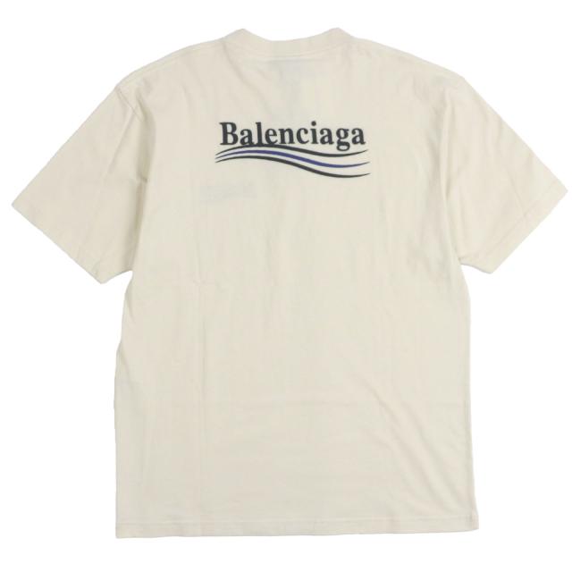 未使用品▼BALENCIAGA バレンシアガ 22AW 641655 ロゴ刺繍 オーバーサイズ ショートスリーブ 半袖Ｔシャツ クリーム XXS 正規品 メンズ_2