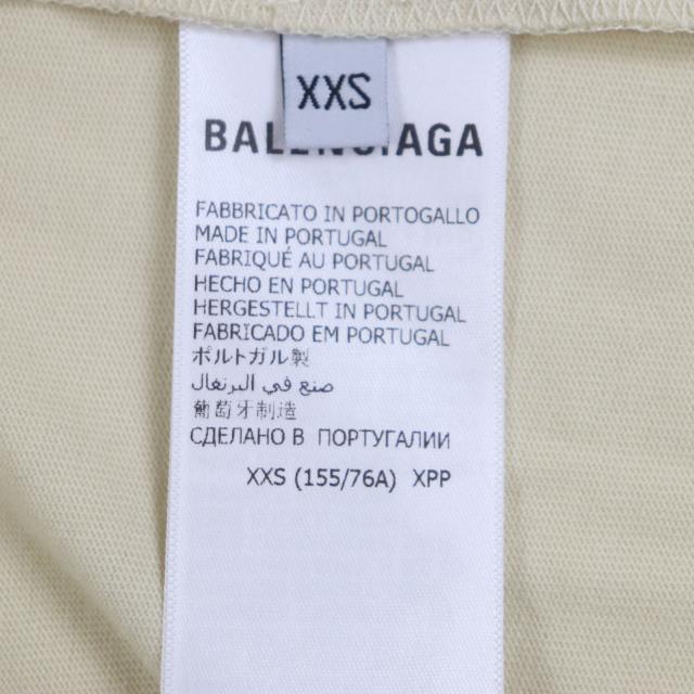 未使用品▼BALENCIAGA バレンシアガ 22AW 641655 ロゴ刺繍 オーバーサイズ ショートスリーブ 半袖Ｔシャツ クリーム XXS 正規品 メンズ_6