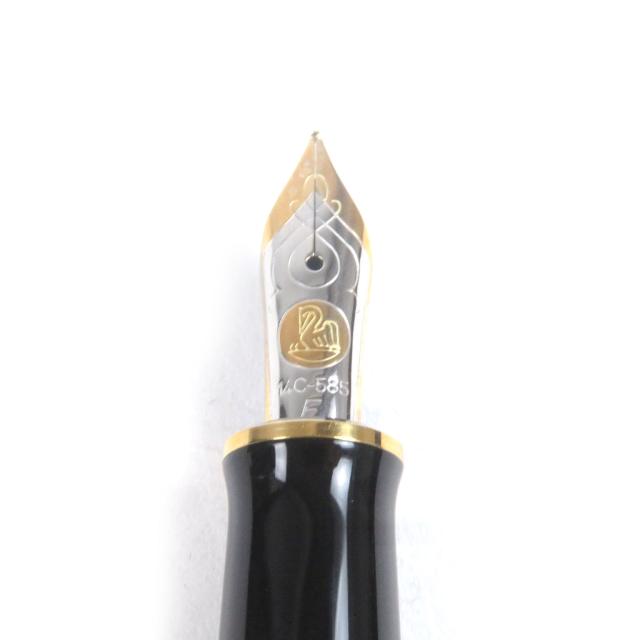 極美品□PERIKAN ペリカン スーベレーン M600 ペン先14C Fニブ キャップ式 万年筆 ブラック ゴールド 箱・ケース付き ドイツ製 メンズ_4