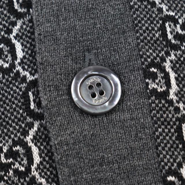 未使用品○GUCCI グッチ 24AW 801702 シルク混 GGジャガード ウェブライン ロゴボタン カーディガン グレー系 S 伊製 正規品 メンズ 未使用品○GUCCI グッチ 24AW 801702 シルク混 GGジャガード ウェブ