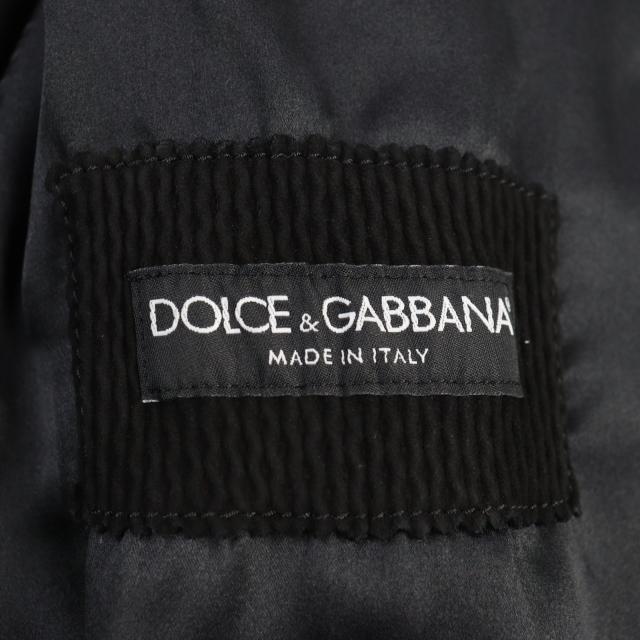 美品○DOLCE&GABBANA ドルチェ＆ガッバーナ G9BF1L ラムスキン 裏地シルク 黒タグ ダブルジップ レザージャケット ブラック 46　メンズ_7