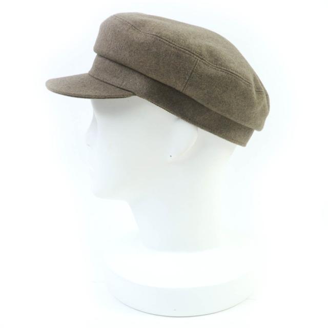 未使用品☆HERMES エルメス ドーヴィル カシミヤ100％ シルバー金具 セリエ金具 キャスケット ブラウン系 58 保存袋付き 仏製 レディース_3