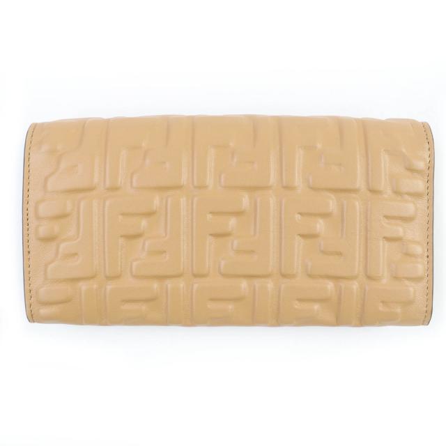 極美品☆FENDI フェンディ 8M0251 立体FFロゴ FF金具 バゲット コンチネンタル ナッパレザー ロングウォレット 長財布 ブラウン系_2