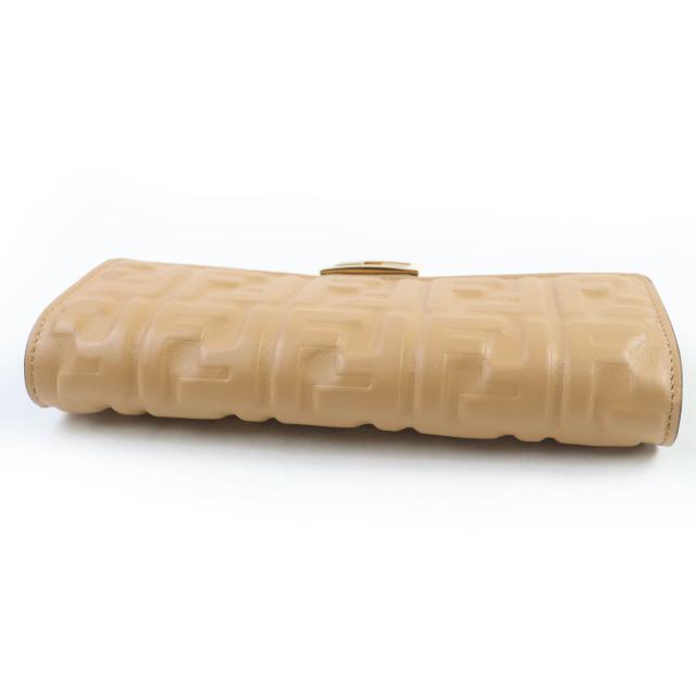 極美品☆FENDI フェンディ 8M0251 立体FFロゴ FF金具 バゲット コンチネンタル ナッパレザー ロングウォレット 長財布 ブラウン系_4