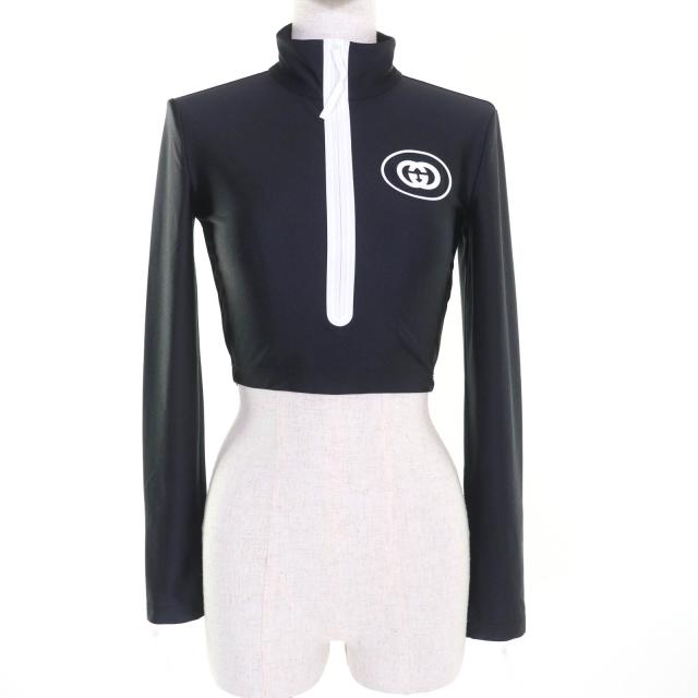 未使用品★GUCCI グッチ 22AW 688615 インターロッキングG クロップド スパークリング ロングスリーブ トラックトップ カットソー  XS