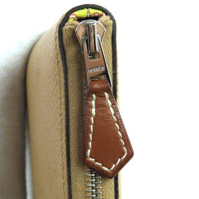 美品★HERMES エルメス アザップロング シルクイン チャイ ヴォーエプソン ラウンドZIP ロングウォレット 長財布 U刻印 箱付 仏製_8