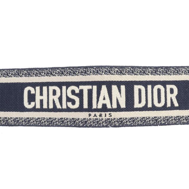 未使用品◇Christian Dior クリスチャンディオール B0001CBTE キャンバス ロゴ刺繍 レザー コンビ ベルト 保存袋付き 伊製 レディース